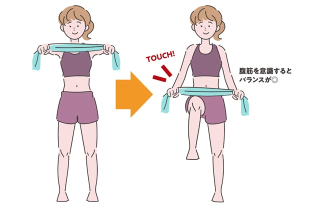 4.ももあげ(ヒザタオルタッチ)