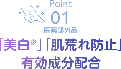 Point01「美白※」「肌荒れ防止」 有効成分配合