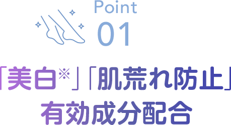 Point01「美白※」「肌荒れ防止」 有効成分配合