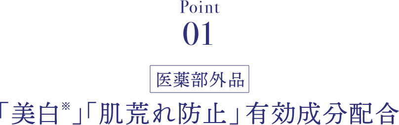 Point01「美白※」「肌荒れ防止」 有効成分配合