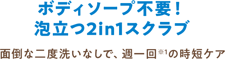 ボディソープ不要！泡立つ2in1スクラブ