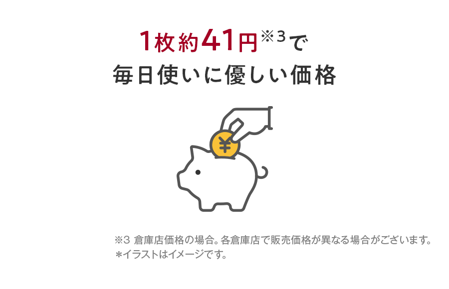 1枚約41円で毎日使いに優しい価格