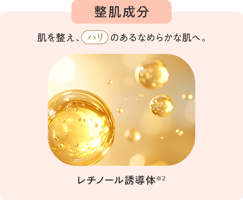 整肌成分 肌を整え、ハリのあるなめらかな肌へ。