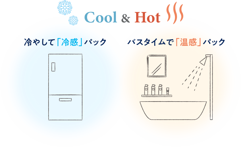冷やして「冷感」パック/バスタイムで「温感」パック
