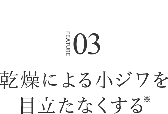 point3:乾燥による小ジワを 目立たなくする※