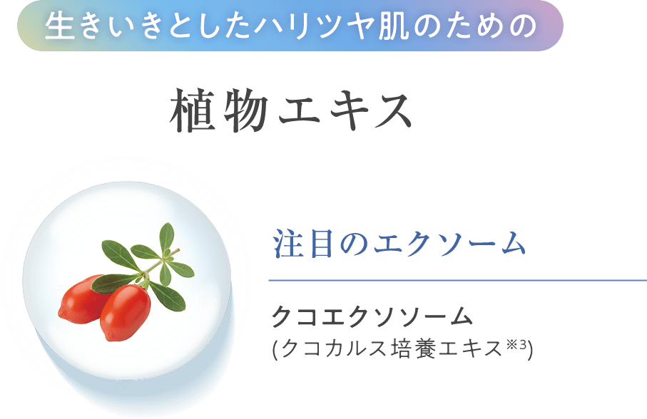 生きいきとしたハリツヤ肌のための植物エキス