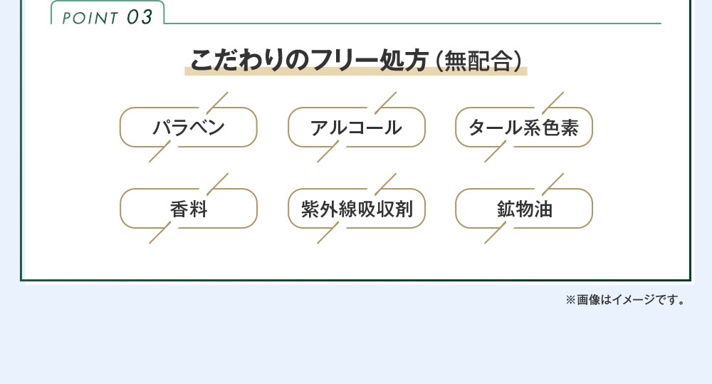 Point 3　こだわりのフリー処方（無配合）