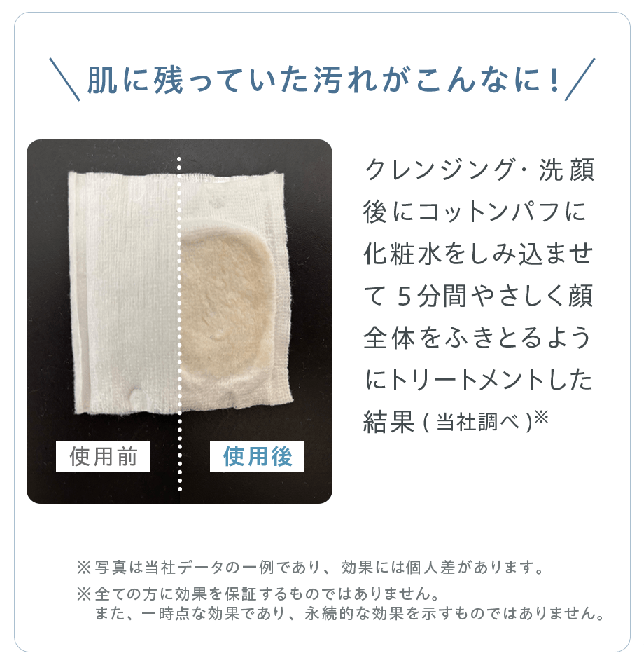 肌に残っていた汚れがこんなに！